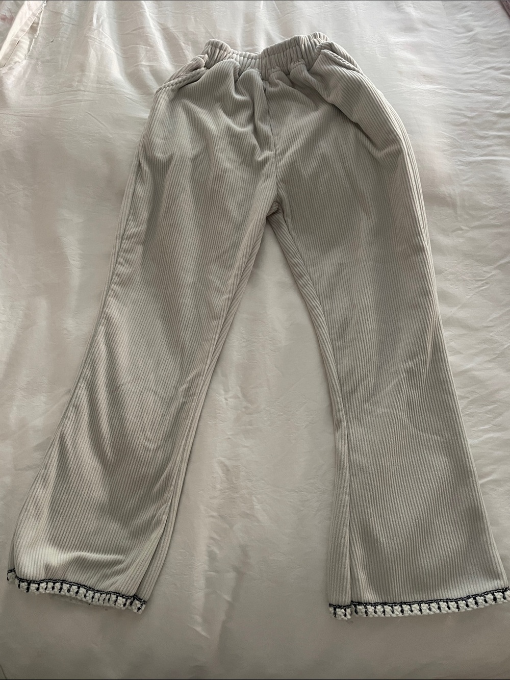 Girl Fleeced Cordurory winter pants in beige
